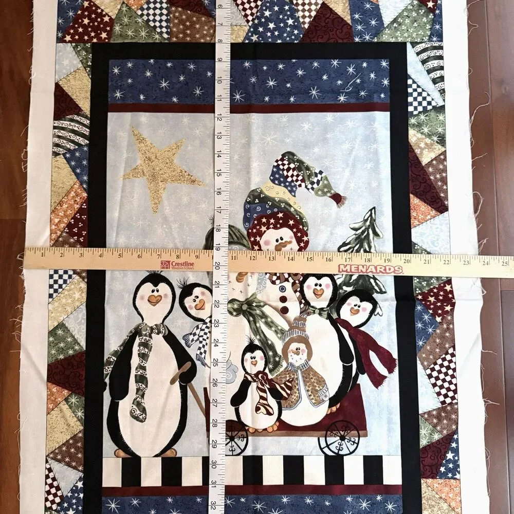 Snowmen Quilt Panel Shivers & Company Christmas Troy Corp Riverwoods Collection